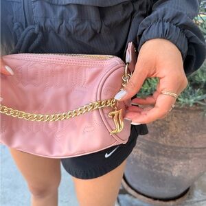 Juicy Couture Dusty Pink Quilted Shoulder Bag with Gold Chain